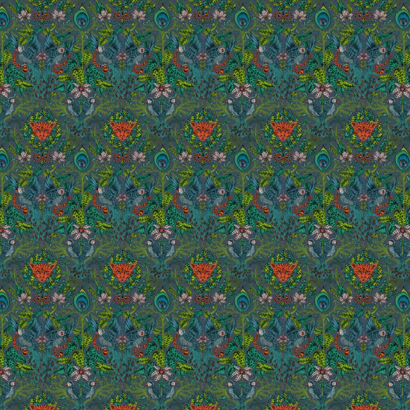 Amazon Jungle Wallpaper - Navy