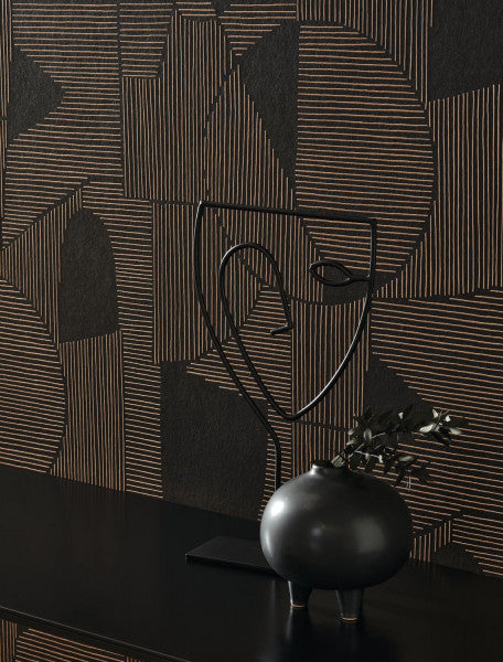 Graphique Casadeco  Wallpaper - Black and Gold