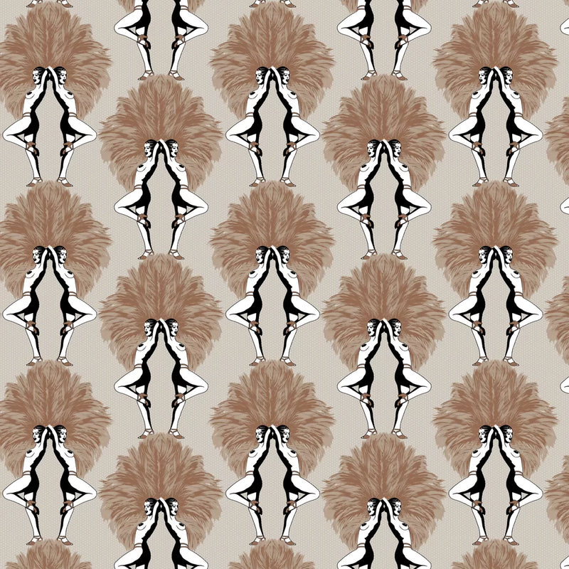 Showgirls Wallpaper - Cream Metallic (Tiny Spot)