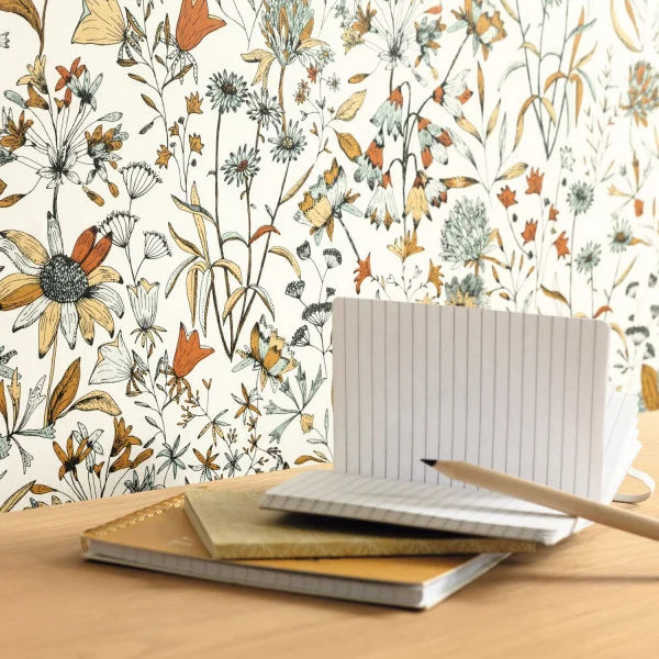 Jardin De Giverny Wallpaper - Blanc Orange