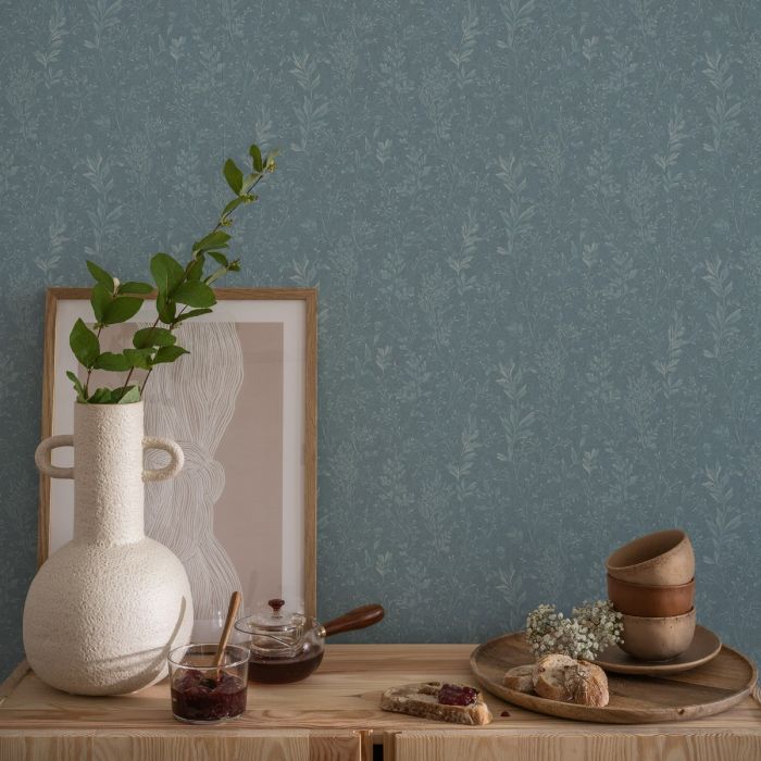 Tuva - Wild Grasses Wallpaper - Blue